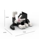 Byggsats svartvit katt 7,6 × 6,5 × 4,6 cm 62-delad plastmodell med justerbart läge 2