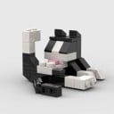 Byggsats svartvit katt 7,6 × 6,5 × 4,6 cm 62-delad plastmodell med justerbart läge 3