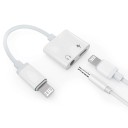 Byscoon Lightning adapter 2in1 AUX + töltő fejhallgatóhoz és töltőcsatlakozóhoz iPhone 14 13 12 11 XS Max XR készülékhez 1