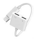 Byscoon Lightning adapter 2in1 AUX + töltő fejhallgatóhoz és töltőcsatlakozóhoz iPhone 14 13 12 11 XS Max XR készülékhez 2