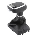 Cabeça da alavanca de mudanças com iluminação LED 99 × 58 × 106 mm, pele e plástico, preta, para caixa automática Audi A6 C6 2005–2011 e S6 C6 1