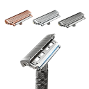 Cabeça de barbear 4,7 x 1,9 cm Rosca M5 0,4 cm Roller Dupla lâmina semi-afiada Cabeça de substituição universal com estojo de couro 1