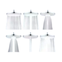 Cabeça de chuveiro 23 cm 6 modos Chuveiro de teto de alta pressão com grande fluxo Bico de chuveiro rotativo G1/2 Montagem padrão 2