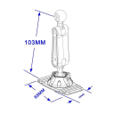 Cabezal de bola universal de 17 mm para coche con base autoadhesiva, soporte giratorio de 360° para teléfono, navegación GPS, accesorios 2