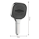 Cabezal de ducha de 13 cm con filtro 3 modos Rain Mist Mix Ducha de mano de masaje de bajo consumo Cabezal de alta presión con boquillas de silicona 5
