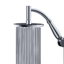Cabezal de ducha de lluvia de alta presión de 20 cm, redondo, de acero inoxidable, con soporte curvo para montaje en pared, 29 cm, G 1/2, accesorios 2
