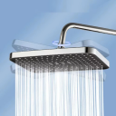 Cabezal de ducha de lluvia giratorio de 30 x 21 cm, 360°, ABS, alta presión, gran caudal, rosca universal de 1/2&quot;, accesorios de baño 4