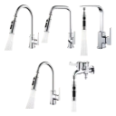 Cabezal de ducha para fregadero de cocina con 3 modos de agua, aleación metálica, alargador universal de grifo, filtro contra salpicaduras de agua 6