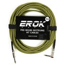 Câble audio pour guitare EROK 10 m 6,35 mm mâle–mâle Câble tressé anti-bruit pour guitare électrique, basse, claviers et effets pédales 8