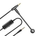 Cable de audio con micrófono en brazo para auriculares 3,5 mm jack 2 m Control de volumen y reproducción de música Para llamadas y comunicación 1