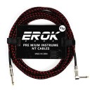Cable de audio para guitarra EROK 6 m 6,35 mm macho–macho Cable trenzado contra ruido para guitarra eléctrica, bajo, pedales y uso universal 4