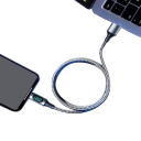 Cable de carga rápida de 120 W USB A a USB C, 1 m, cable de nailon con pantalla LED, cable de datos de 6 A y 480 Mbps con medición de voltaje 4