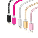 Cable de carga rápida USB A a iPhone Lightning de 25 cm, cable trenzado de nailon de 3 A, cable de datos de carga rápida para dispositivos iOS 6
