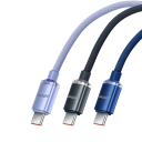 Cable de carga rápida USB A a USB C de 1,5 m, 120 W, 6 A, cable trenzado de nailon, carga y transferencia de datos súper rápidas, compatible con tipo C PD. 5