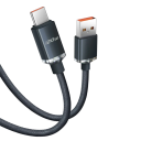 Cable de carga rápida USB A a USB C de 1,5 m, 120 W, 6 A, cable trenzado de nailon, carga y transferencia de datos súper rápidas, compatible con tipo C PD. 6