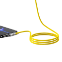 Cable de carga rápida USB A a USB C de 2 m, 100 W, conector acodado de 90 grados, cable trenzado de 6 A, transferencia de datos rápida de 480 Mbps y carga segura 7