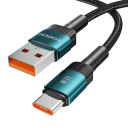 Cable de carga rápida USB C a USB A 2 m 100 W Cable de datos 6 A Carga rápida y sincronización de datos Cable duradero para teléfonos tabletas computadoras portátiles 5