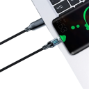 Cable de carga rápida USB C a USB A, cable de datos de 1 m y 120 W con pantalla LED, transferencia de datos con patrón tejido de 6 A, compatibilidad con dispositivos de 480 Mbps 6