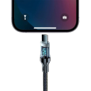 Cable de carga rápida USB C a USB A, cable de datos de 1 m y 120 W con pantalla LED, transferencia de datos con patrón tejido de 6 A, compatibilidad con dispositivos de 480 Mbps 7