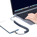 Cable de carga rápida USB C a USB A de 1,8 m, 66 W, 6 A, cable flexible con resorte y pantalla LED, cable de datos USB 2.0 de 480 Mbps, cable 8