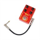 Cable de conexión para guitarra de 30 cm con conector de cabeza metálica de 6,3 mm, cable de conexión en ángulo recto, pedales de efectos negros 2
