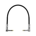 Cable de conexión para guitarra de 50 cm con conector de cabeza metálica de 6,3 mm en ángulo recto, pedales de efectos, color negro, accesorios 1