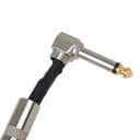 Cable de conexión para guitarra de 50 cm con conector de cabeza metálica de 6,3 mm en ángulo recto, pedales de efectos, color negro, accesorios 5