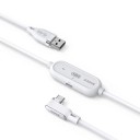 Cable de conexión USB-A a USB-C con carga de 18 W y conector en ángulo en color blanco para Quest 3/3S/2/Pro y Pico 4/Ultra a PC y SteamVR 2