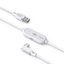 Câble de connexion USB-A vers USB-C avec charge de 18 W et connecteur angulaire en couleur blanche pour Quest 3/3S/2/Pro et Pico 4/Ultra vers PC 2