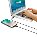 Cable de datos de carga rápida USB A a iPhone Lightning 25 cm 3A cable corto fijo para iPhone iPad carga rápida y transferencia de datos 480 Mbps 5