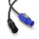 Câble DMX et d'alimentation 3 m dans un seul revêtement avec entrée et sortie powerCON et XLR 3 broches noir pour chaînage des lumières sur scène 3