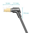 Cable Ethernet Giratorio 360° CAT8 40Gbps 2000MHz 1m Doble Apantallado 32AWG Negro Dorado RJ45 Ángulo Recto para Portátil Router PS4 2