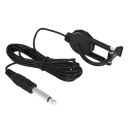 Cable jack de audio con pinza para guitarra acústica 2,8 m Cable de transmisión negro Fácil conexión del instrumento Salida de audio No requiere modificaciones 5