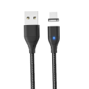 Cable USB A a Micro USB de carga rápida magnética de 2 m y 3 A con imán fuerte, indicador LED, cable de datos y alimentación, enchufe 5