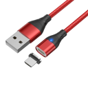 Cable USB A a Micro USB de carga rápida magnética de 2 m y 3 A con imán fuerte, indicador LED, cable de datos y alimentación, enchufe 9