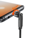 Cable USB A magnético giratorio de carga rápida de 1 m con conectores magnéticos de 3 A para iOS, cable de datos Lightning + USB C + Micro USB 7