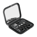 Câble USB C 4 en 1 à chargement rapide 29 cm 60W avec connecteurs USB A + Micro USB + Lightning et slot pour carte, câble de données, accessoires de voyage 1