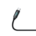 Cable USB C a USB C de carga rápida de 1 m, 100 W, 5 A, con pantalla LED, cable tipo C para carga rápida PD QC 4.0 3.0, transferencia de datos de 480 Mbps. 3