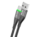 Cable USB C de carga rápida de 50 cm, 3 A, 65 W, USB A a USB-C trenzado de nailon, carga rápida y sincronización de datos de 480 Mbps 10