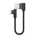 Cablu de date USB la Micro USB / USB-C 20 cm negru