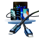 Cablu de incarcare rapida USB C la Lightning 2m cu indicator LED 20W PD compatibil cu iPhone iPad incarcare rapida transfer de date 480 Mbps 6