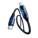 Cablu de incarcare rapida USB C la Lightning 2m cu indicator LED 20W PD compatibil cu iPhone iPad incarcare rapida transfer de date 480 Mbps 7