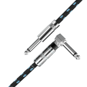 Cablu împletit pentru chitară electrică, 6 m, conector în unghi de 90°, cablu lung durabil pentru instrumente, culori neutre, accesorii 4
