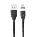 Cablu magnetic de încărcare rapidă USB A la IOS iPhone Lightning 2 m 3A cu indicator LED, magnet puternic, cablu de date și alimentare, mufă 1