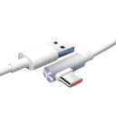 Cablu USB A la USB C rapid de încărcare 1,5 m 100W conector colțat 90 de grade 6A cablu împletit 480 Mbps 6