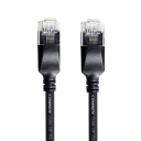 Cablul LAN Cat6a RJ45 cu conectori drepți 15 cm, design subțire Slim 28AWG PVC negru pentru conectarea dispozitivelor 1