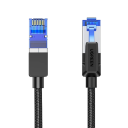 Cabo Cat8 RJ45 estabilizado 2 m SFTP 40Gbps 2000MHz cabo redondo preto em nylon para PC, PS5, Xbox e ligação à rede 2