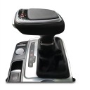 Cabo da alavanca de mudança com iluminação LED 99 × 58 × 106 mm, couro e plástico, preto, para Audi A4, A5, Q5, S5 com transmissão automática 7