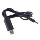 Cabo de alimentação QC 3.0 USB para DC 5.5 x 2.1 mm 1
