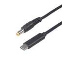 Cabo de alimentação USB-C / DC 5.5 x 2.5 M/M 1,5 m 5